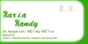 maria mandy business card